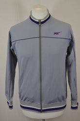 Vintage Y2K grey purple Asics tracksuit training zip track top size small